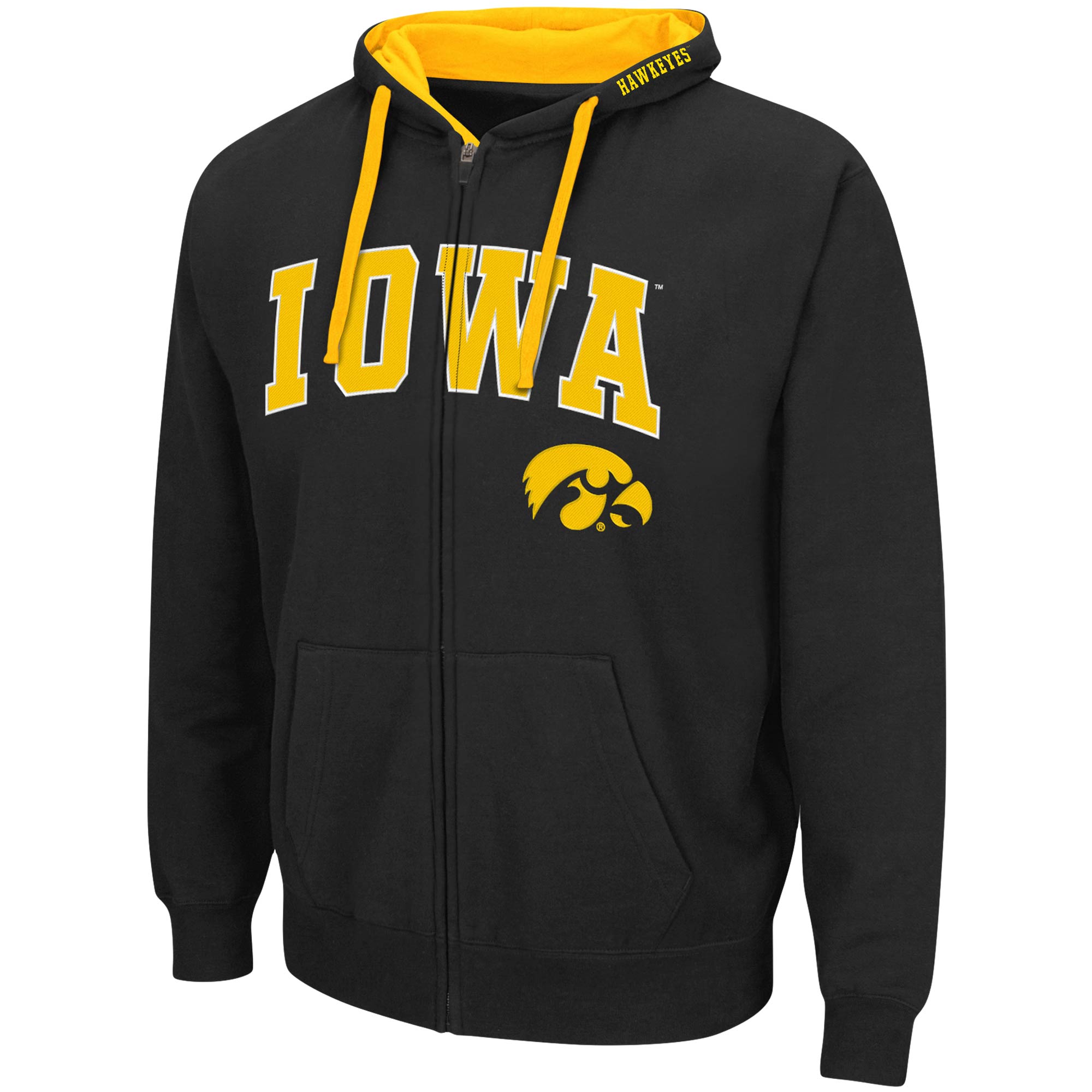 Men's Colosseum Black Iowa Hawkeyes Big & Tall Full-Zip Hoodie - Image 3