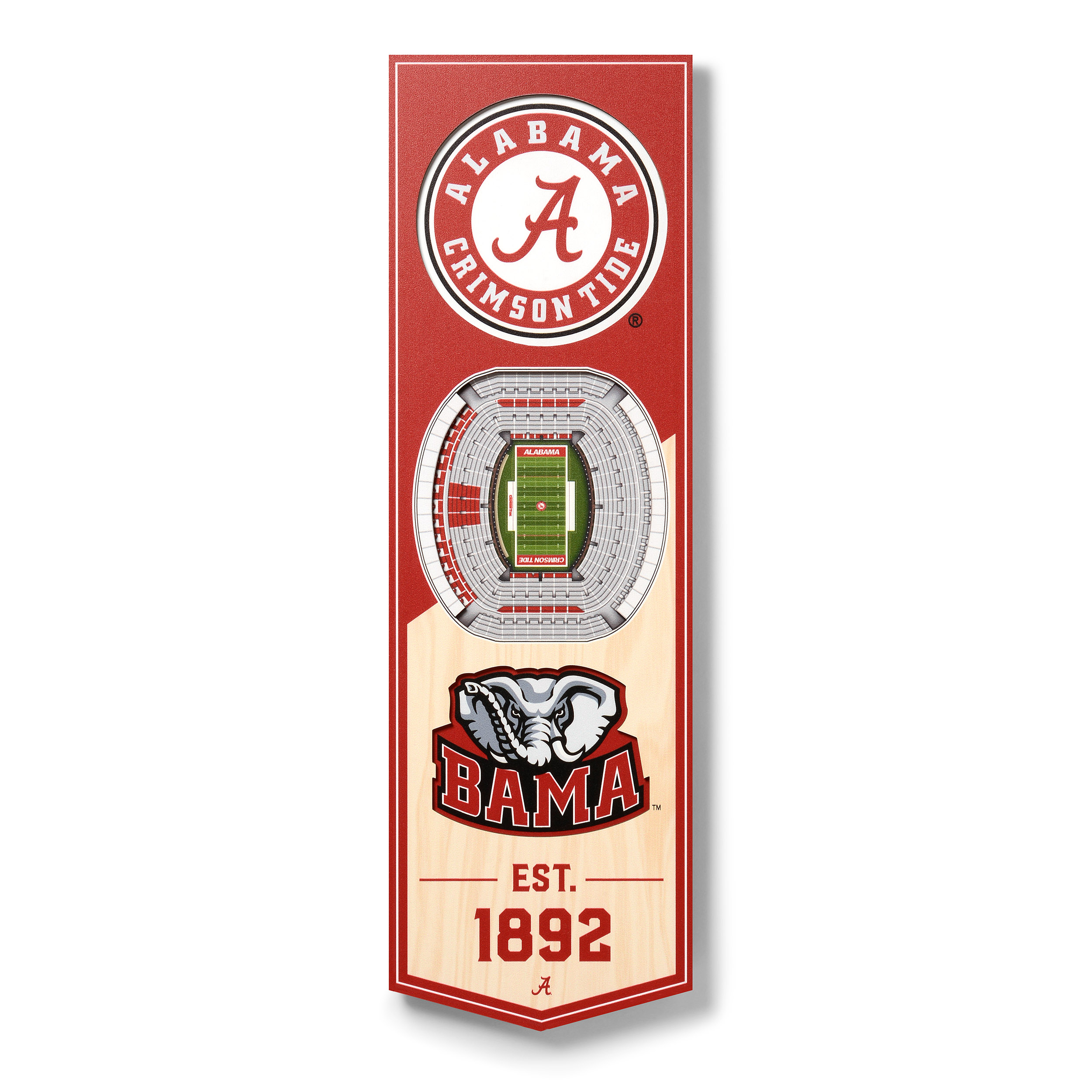 Alabama Crimson Tide 6'' x 19'' 3D StadiumView Banner