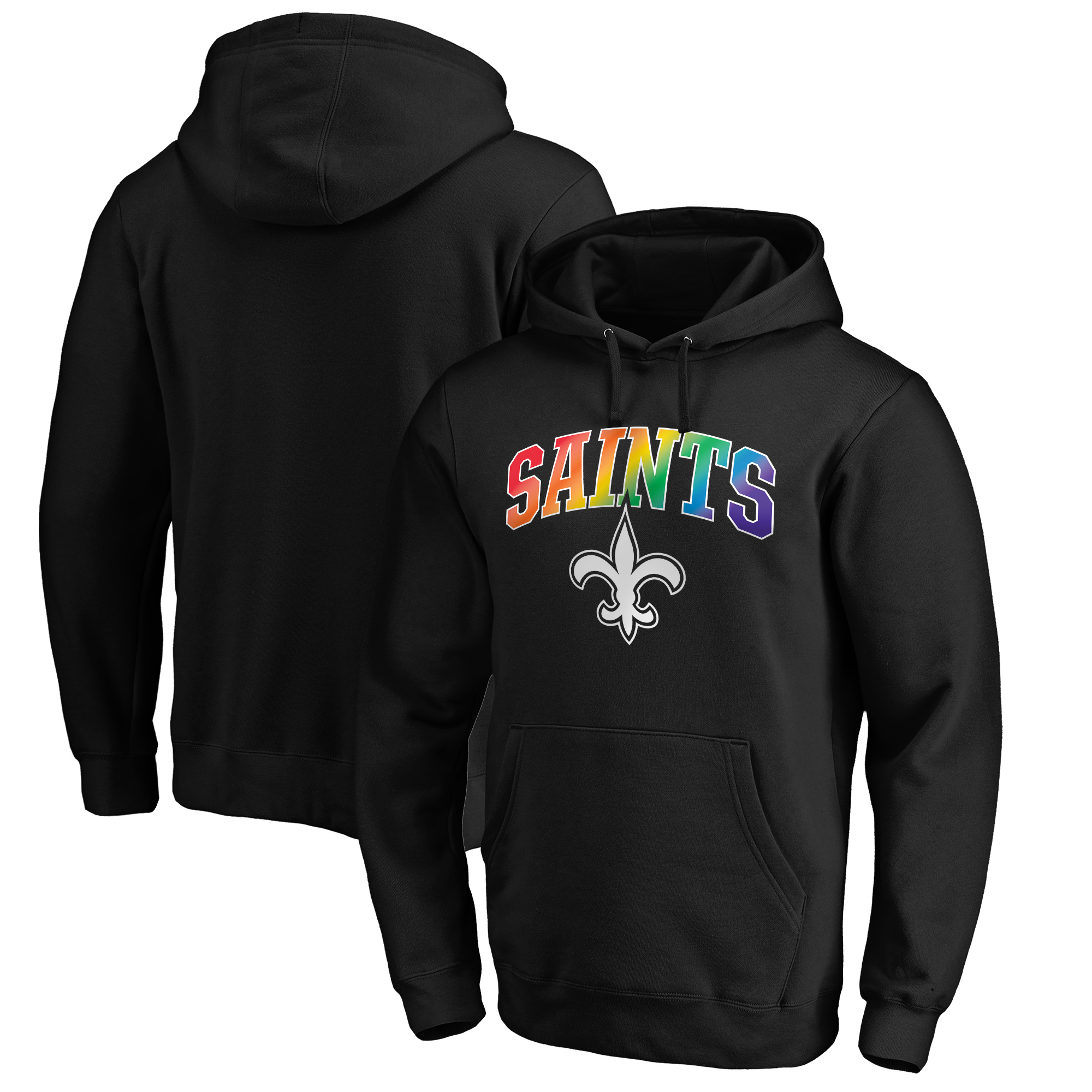 Men's Black New Orleans Saints Pride Logo Pullover Hoodie