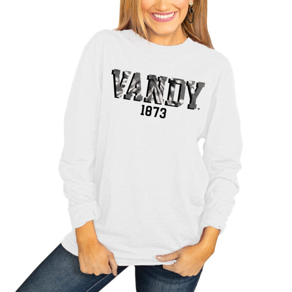 Women's White Vanderbilt Commodores No Time to Tie Dye Long Sleeve T-Shirt