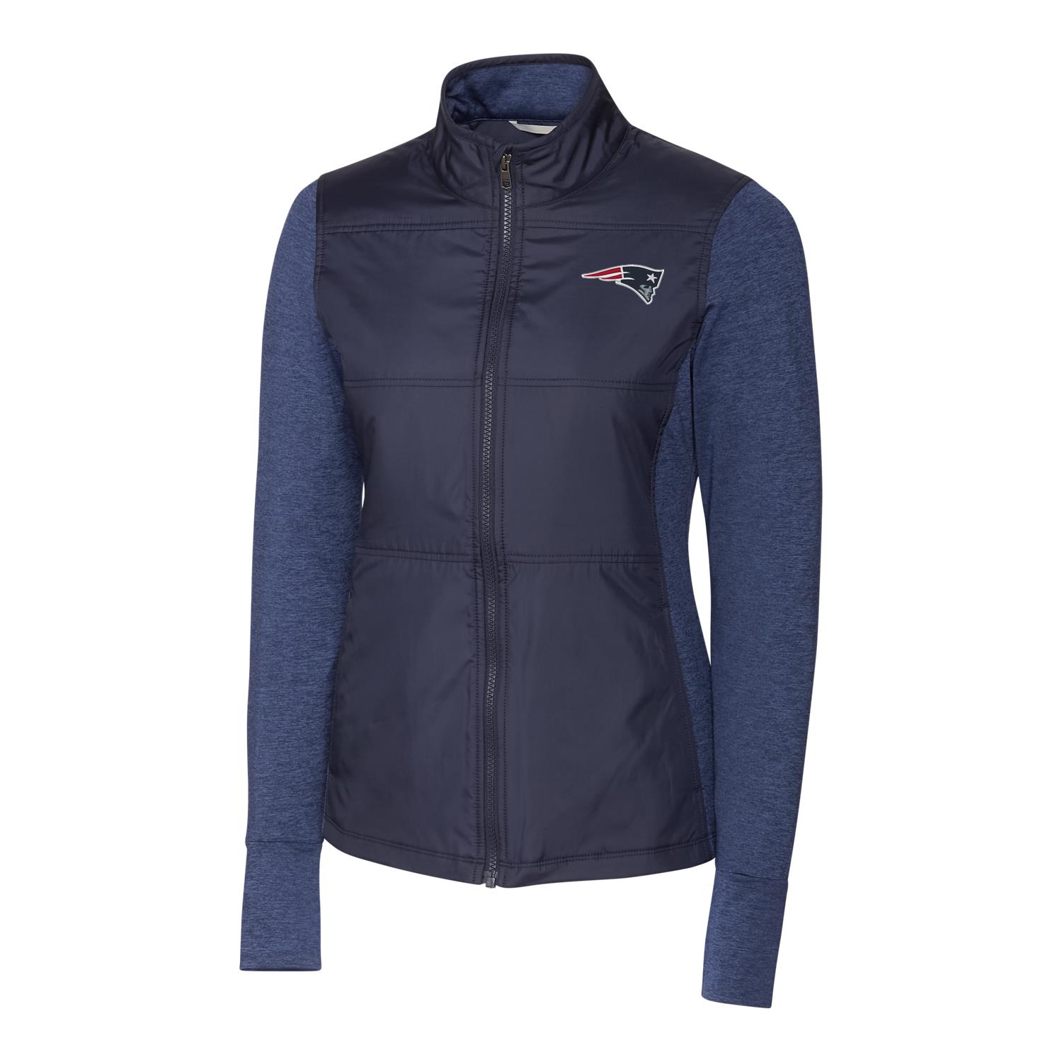 Women's Cutter & Buck Navy New England Patriots Stealth Full-Zip Jacket