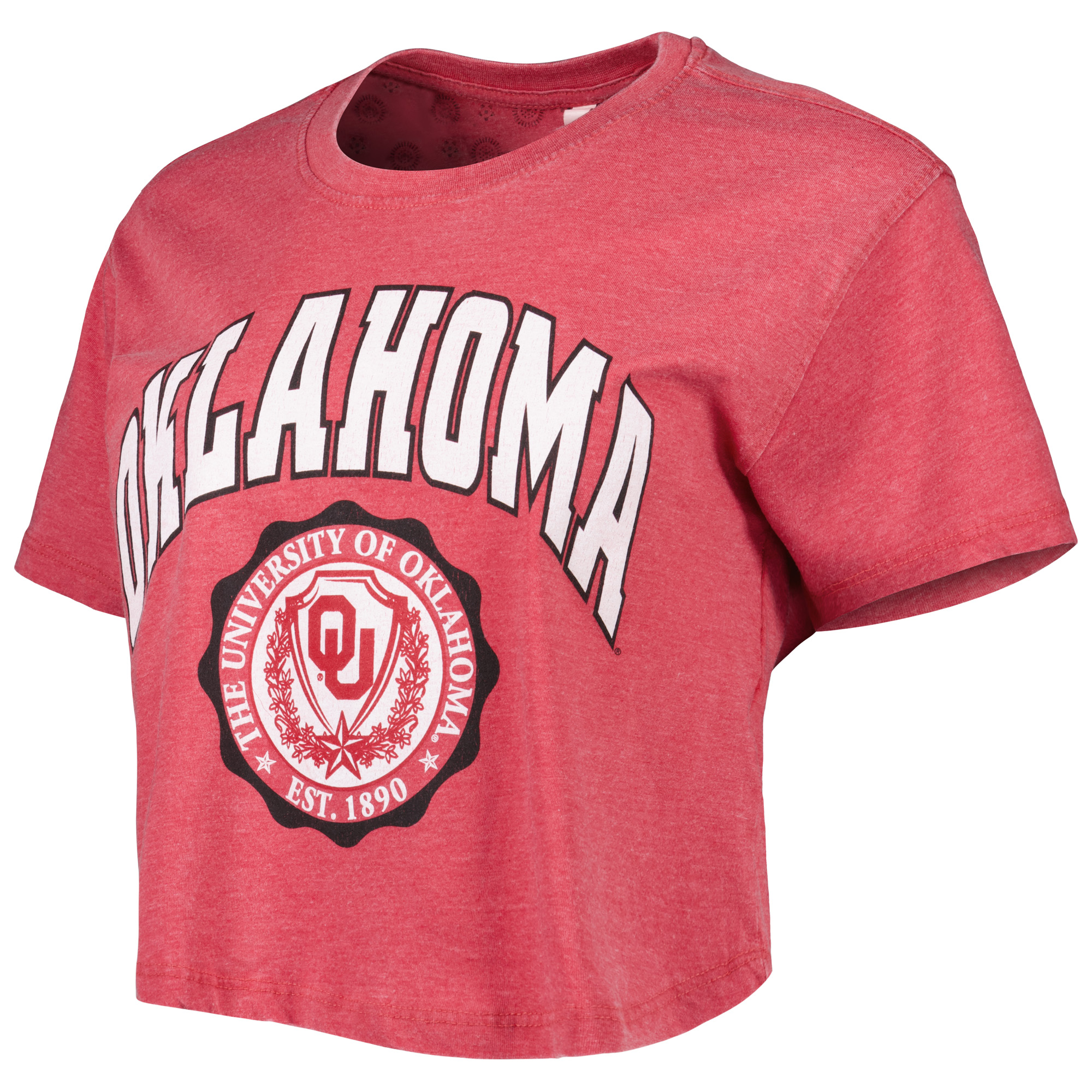 Women's Pressbox Crimson Oklahoma Sooners Edith Vintage Burnout Crop T-Shirt - Image 7