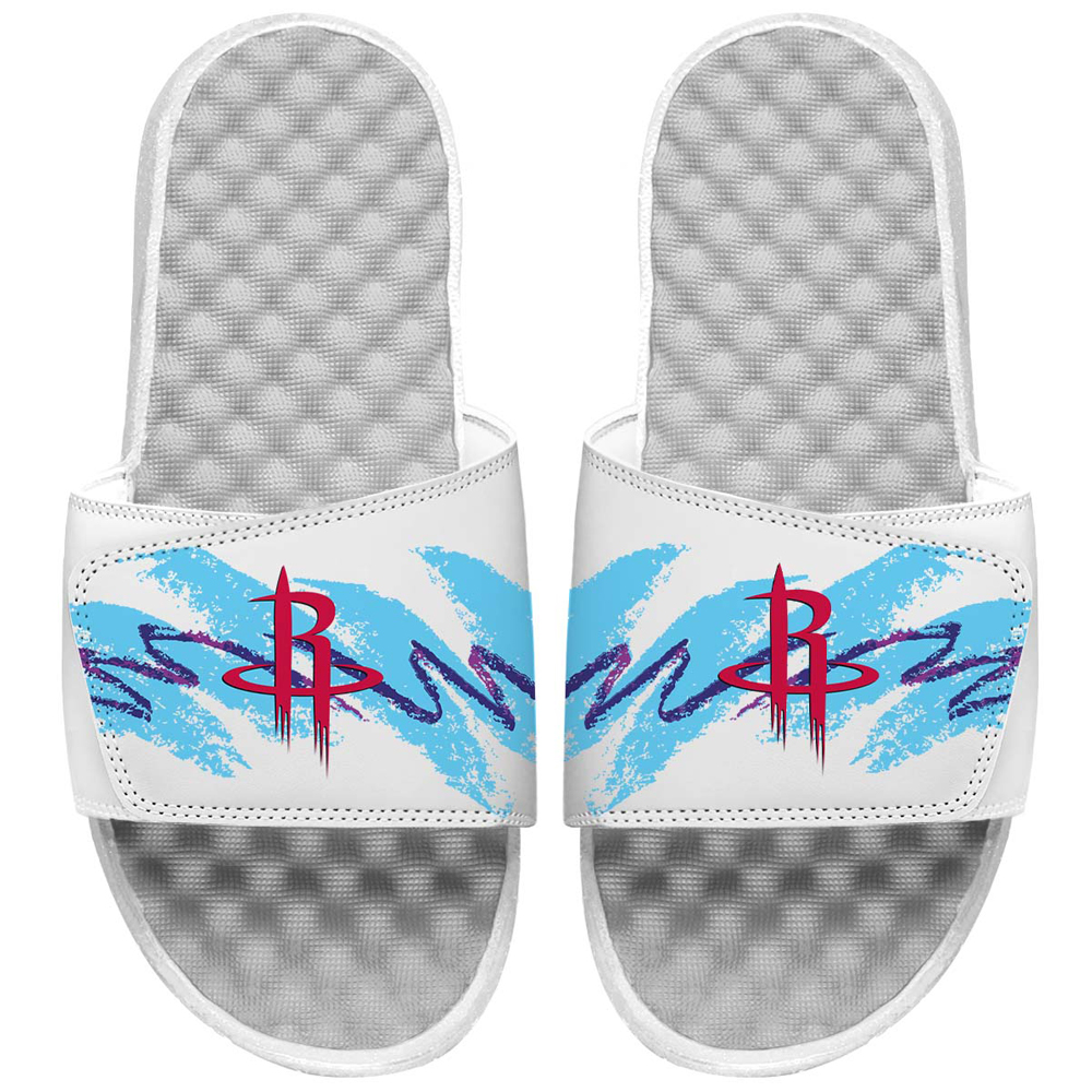 Youth ISlide White Houston Rockets 90s Paper Cup Slide Sandals