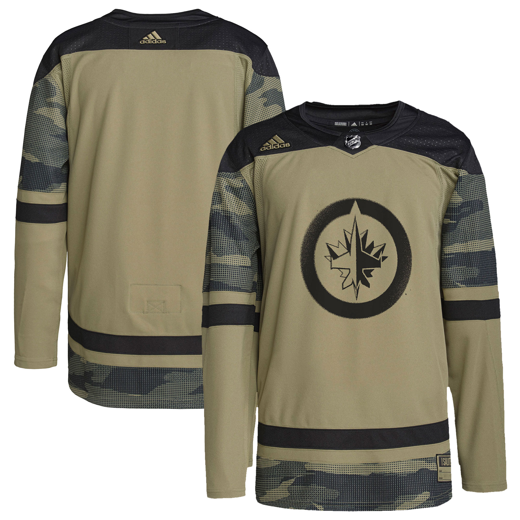 adidas Camo Winnipeg Jets Logo Military Appreciation Team Authentic Practice Jersey - Image 2