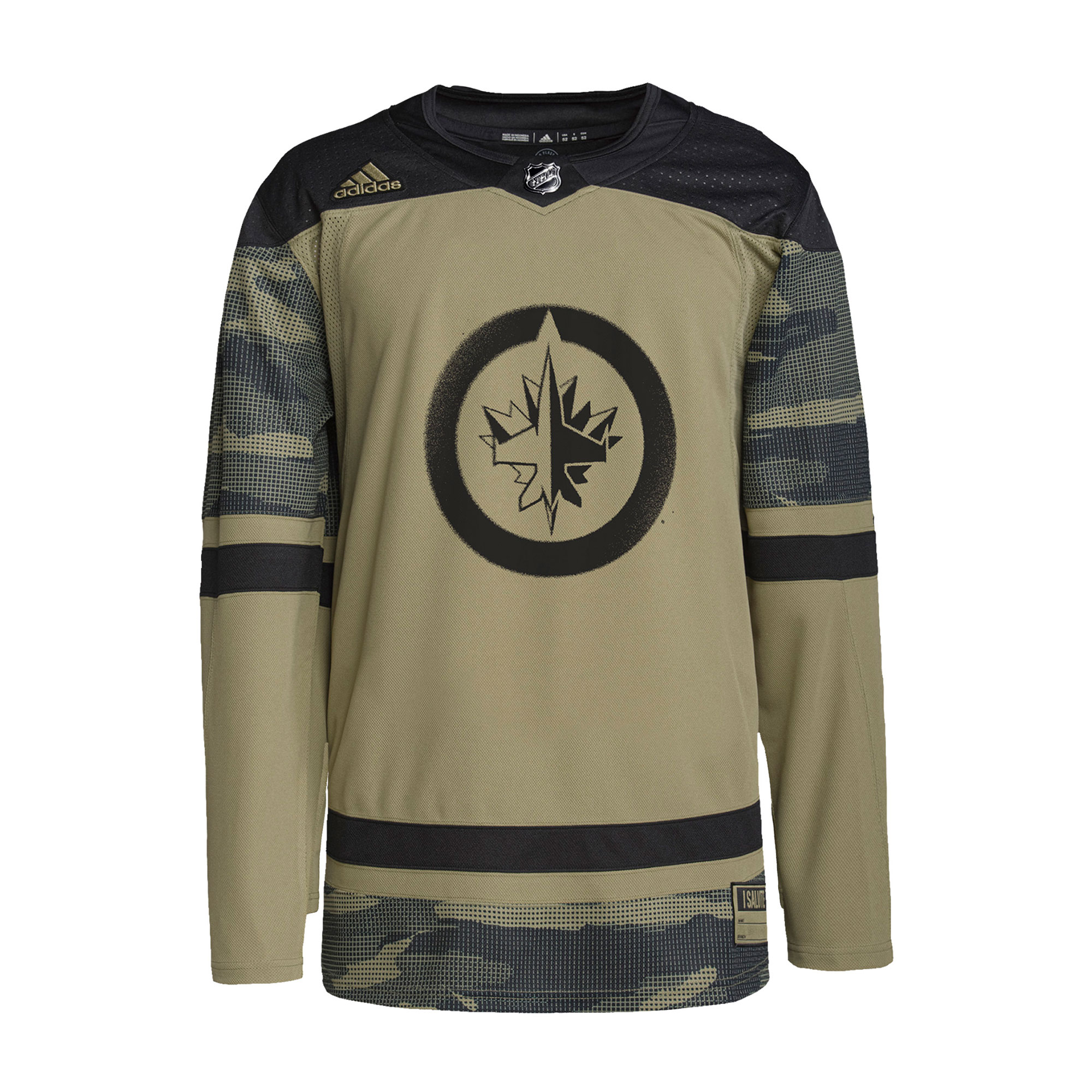adidas Camo Winnipeg Jets Logo Military Appreciation Team Authentic Practice Jersey - Image 3