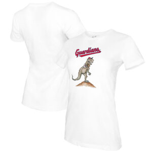 Women's Tiny Turnip White Cleveland Guardians TT Rex T-Shirt