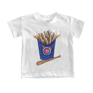 Infant Tiny Turnip White Chicago Cubs Hot Bats T-Shirt