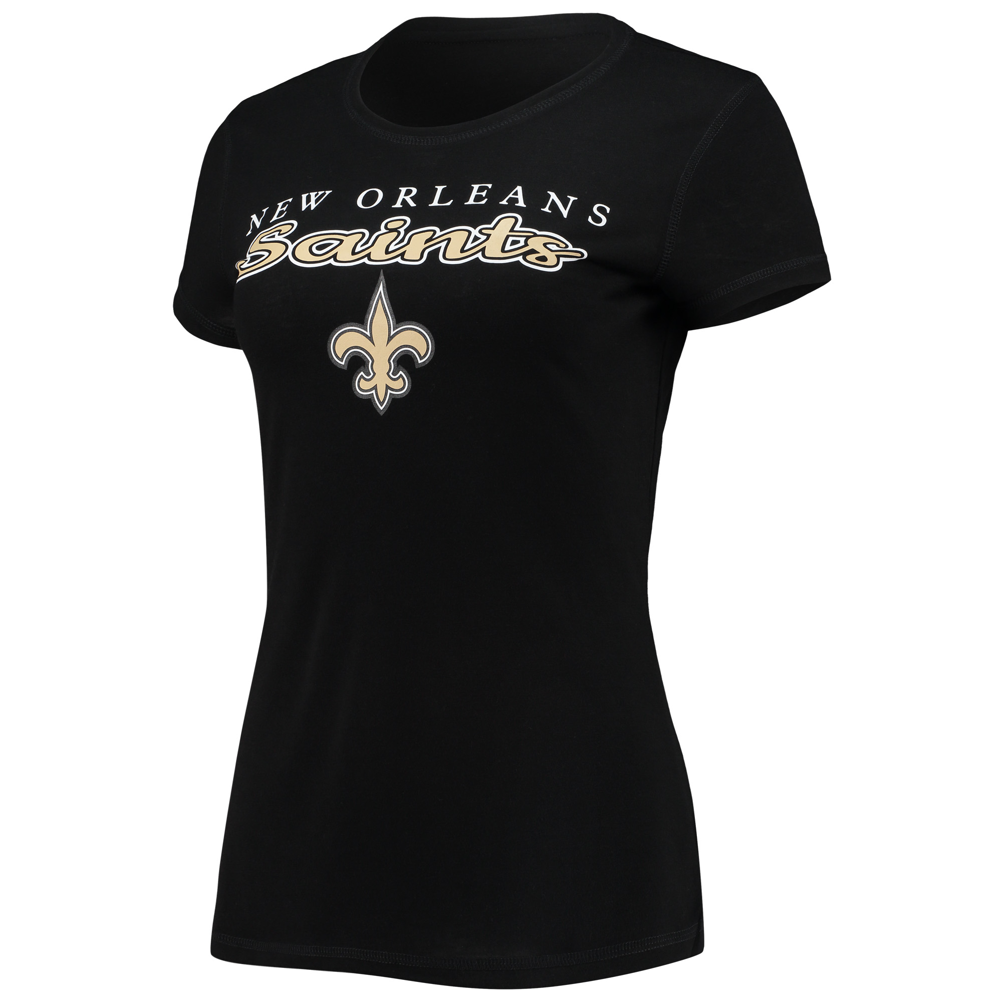 Women's Concepts Sport Black/Gold New Orleans Saints Logo T-Shirt & Pants Set - Image 9