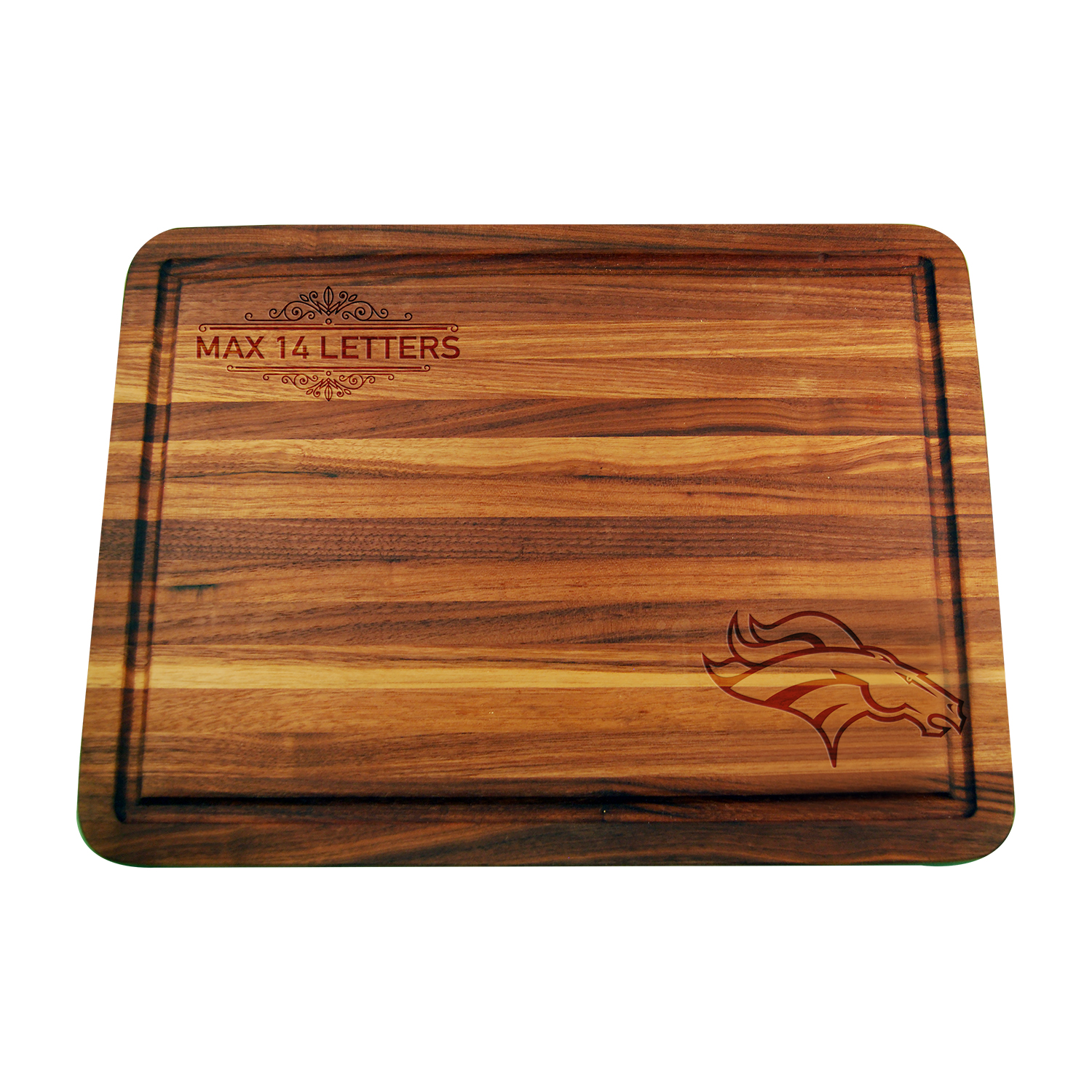 Denver Broncos Large Acacia Personalized Cutting & Serving Board