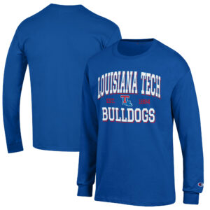 Men's Champion Royal Louisiana Tech Bulldogs Jersey Est. Date Long Sleeve T-Shirt
