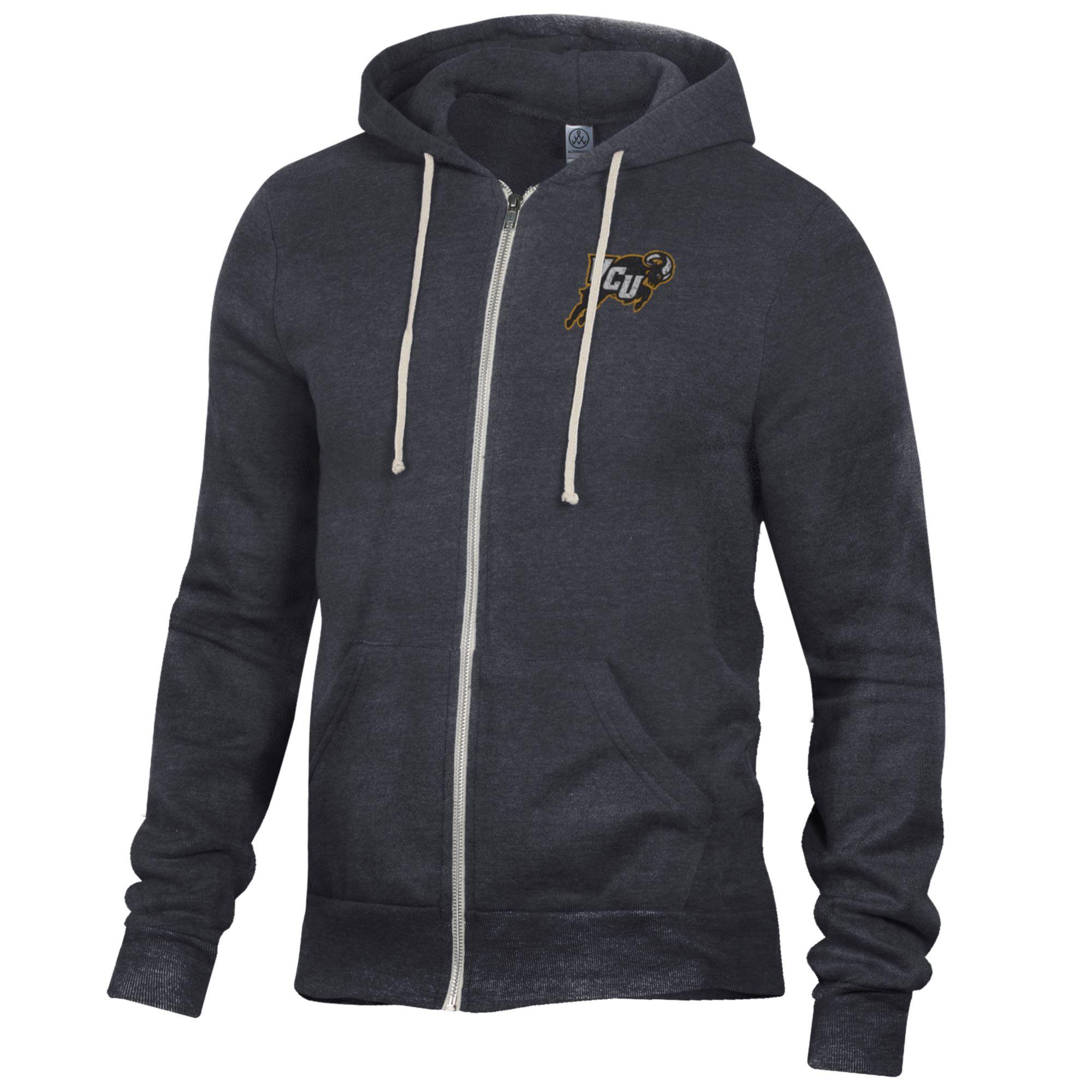 Men's Alternative Apparel Heathered Black VCU Rams Rocky Full-Zip Hoodie - Image 3