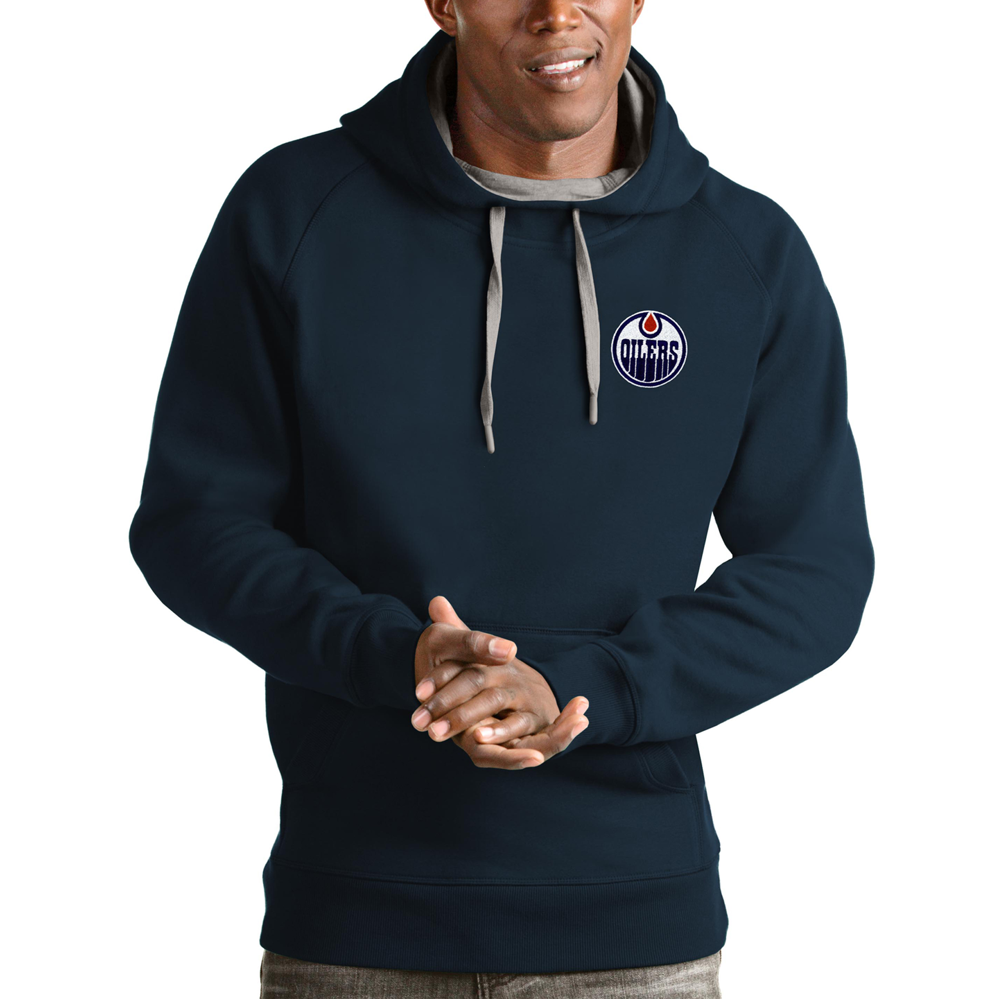 Men's Antigua Navy Edmonton Oilers Victory Pullover Hoodie