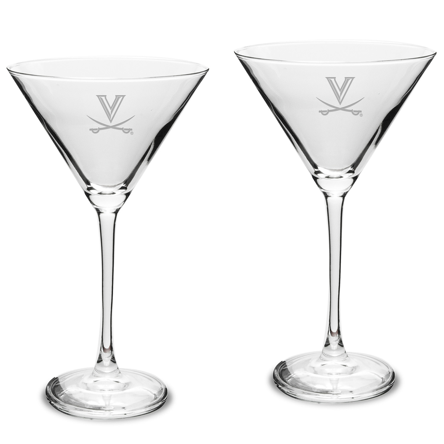 Virginia Cavaliers Two-Piece Traditional 10oz. Martini Glass Set