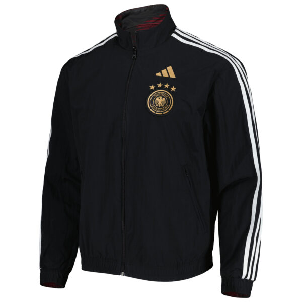 Men's adidas Black/Maroon Germany National Team AEROREADY Reversible Anthem Reversible Full-Zip Jacket - Image 8