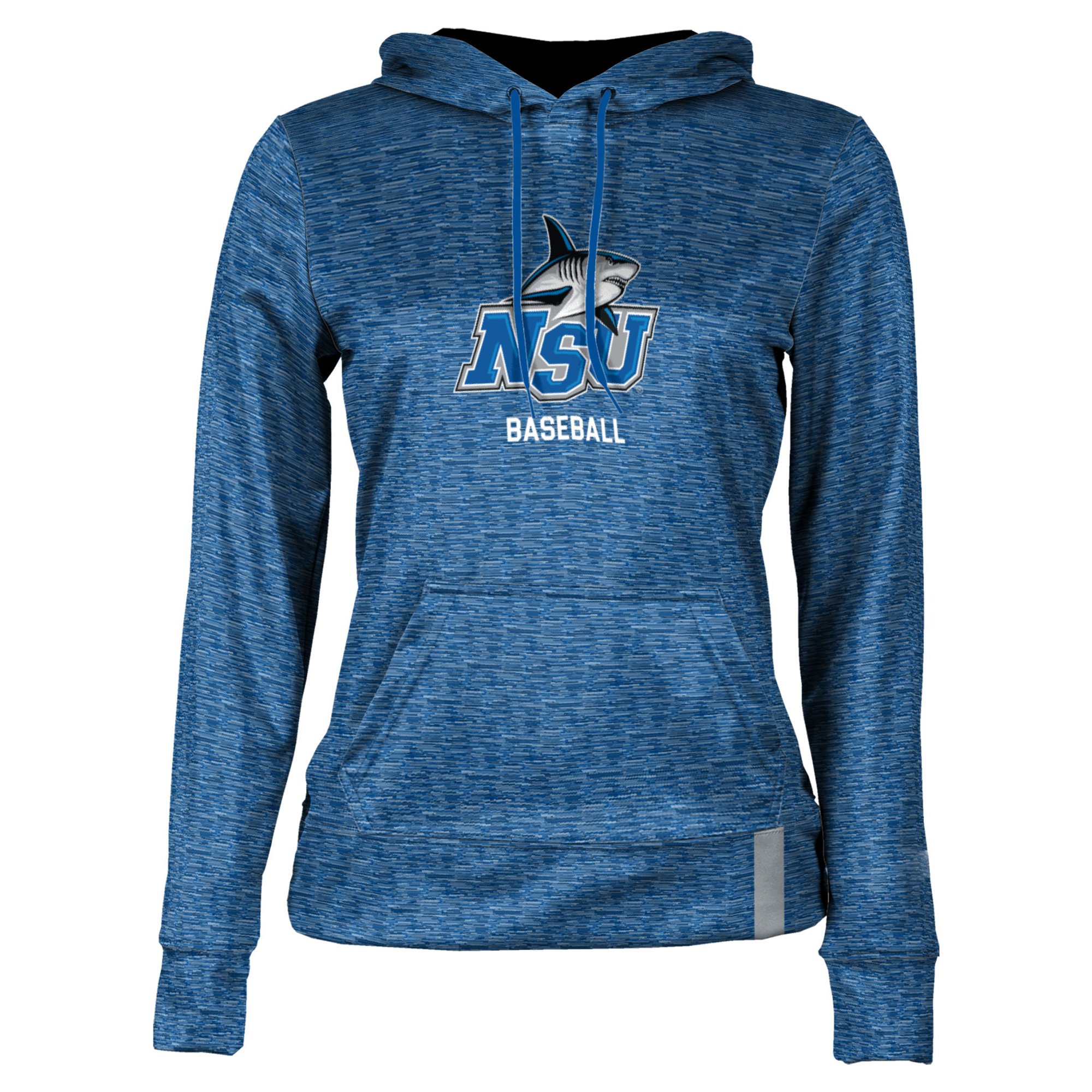 Women's Navy Nova Southeastern Sharks Baseball Pullover Hoodie - Image 3