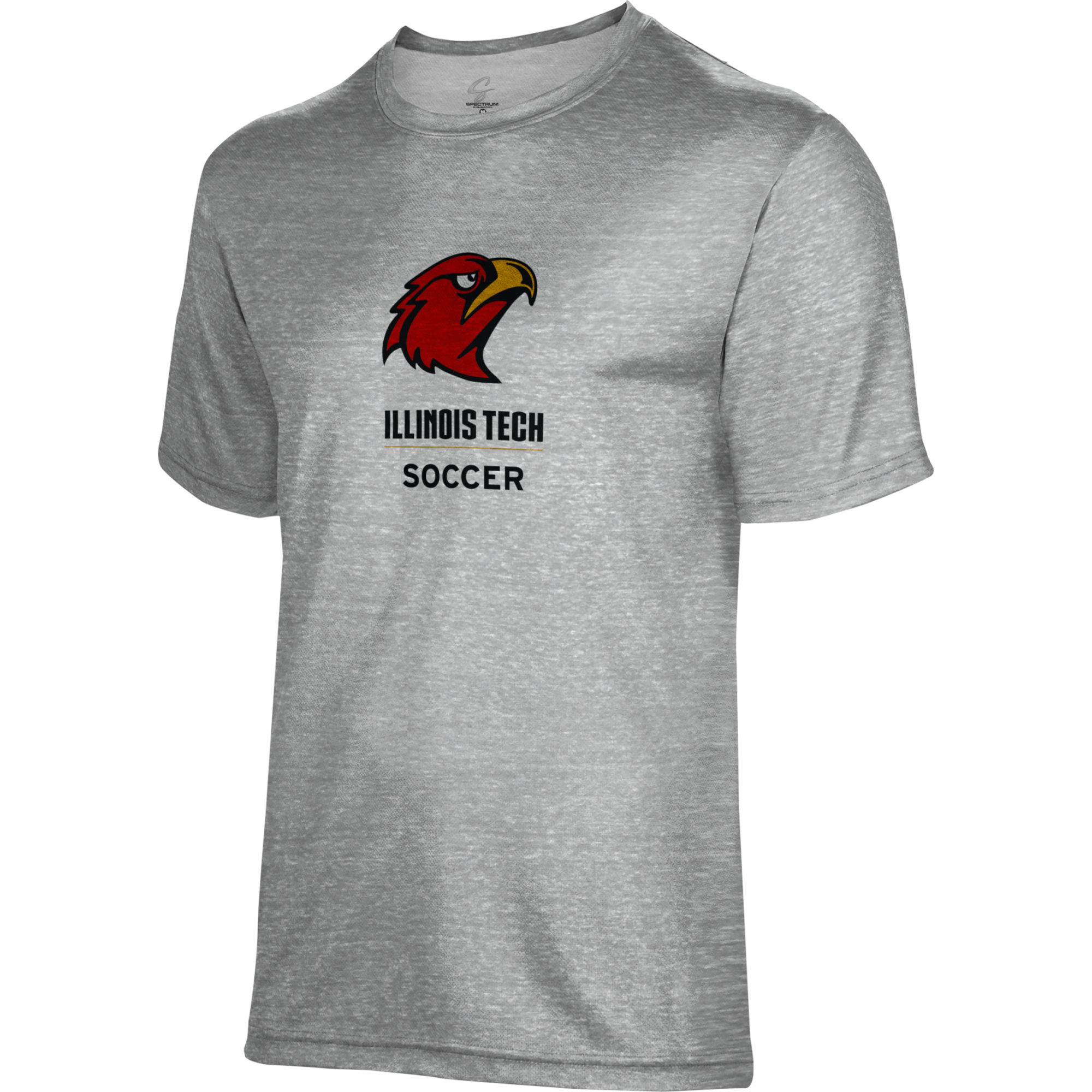 Men's Gray Illinois Tech Scarlet Hawks Soccer Name Drop T-Shirt - Image 3