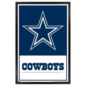 Dallas Cowboys 24.25'' x 35.75'' Framed Leagues Logo Poster