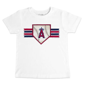 Infant Tiny Turnip White Los Angeles Angels Base Stripe T-Shirt