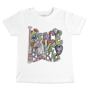 Toddler Tiny Turnip White Minnesota Twins Peace Love Baseball T-Shirt