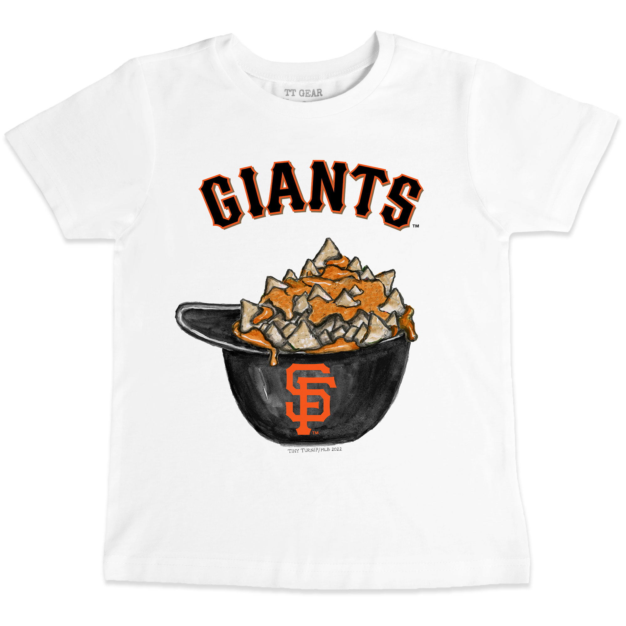Toddler Tiny Turnip White San Francisco Giants Nacho Helmet T-Shirt