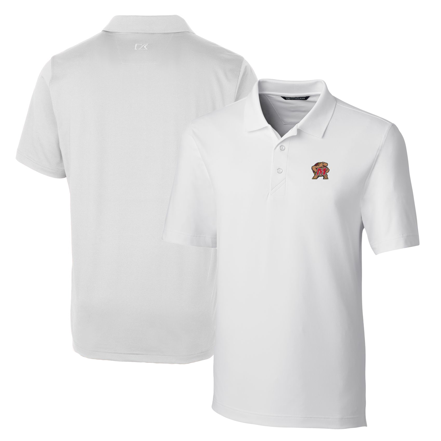 Men's Cutter & Buck White Maryland Terrapins Big & Tall Forge Stretch Polo - Image 2