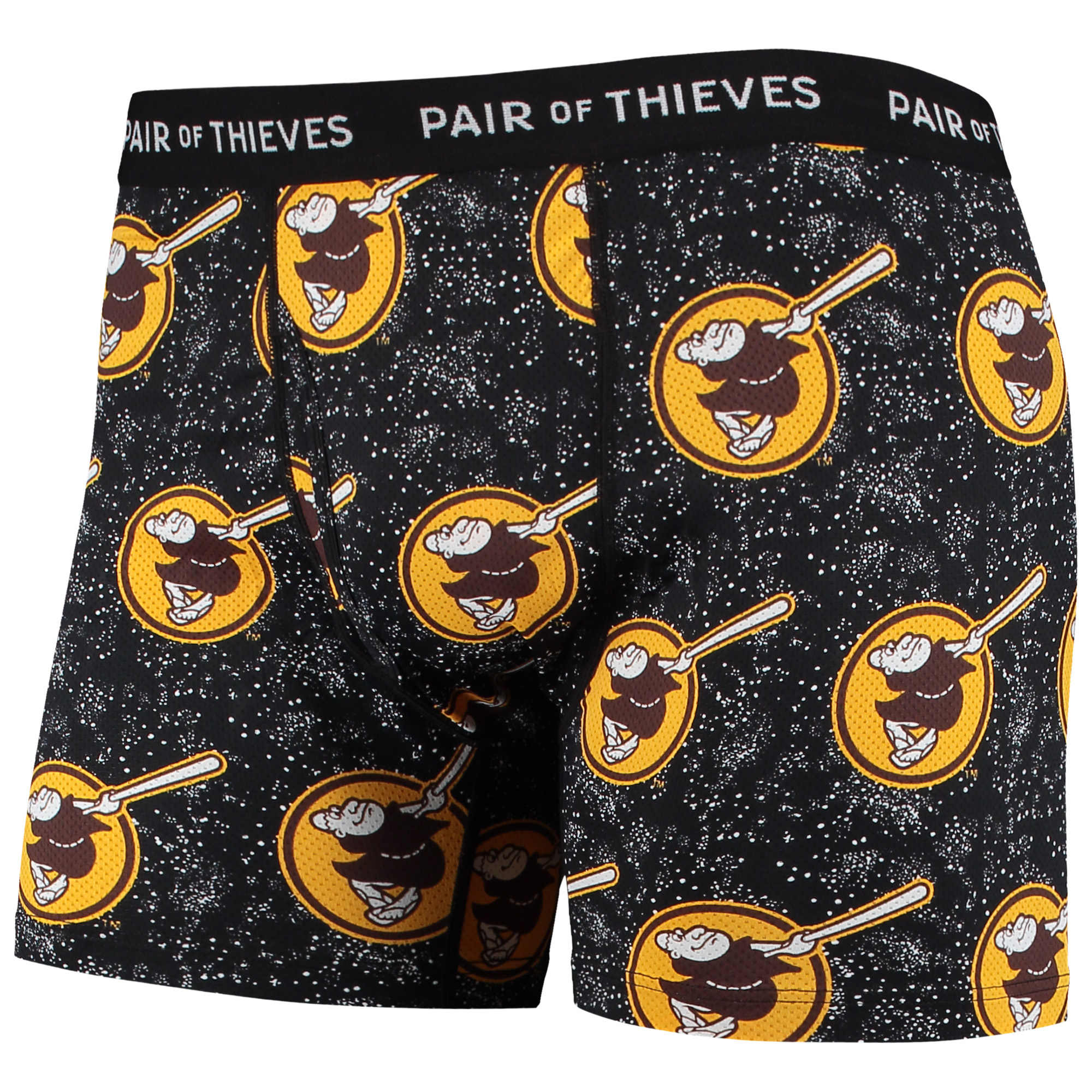Men's Pair of Thieves Black San Diego Padres Super Fit 2-Pack Boxer Briefs Set - Image 8