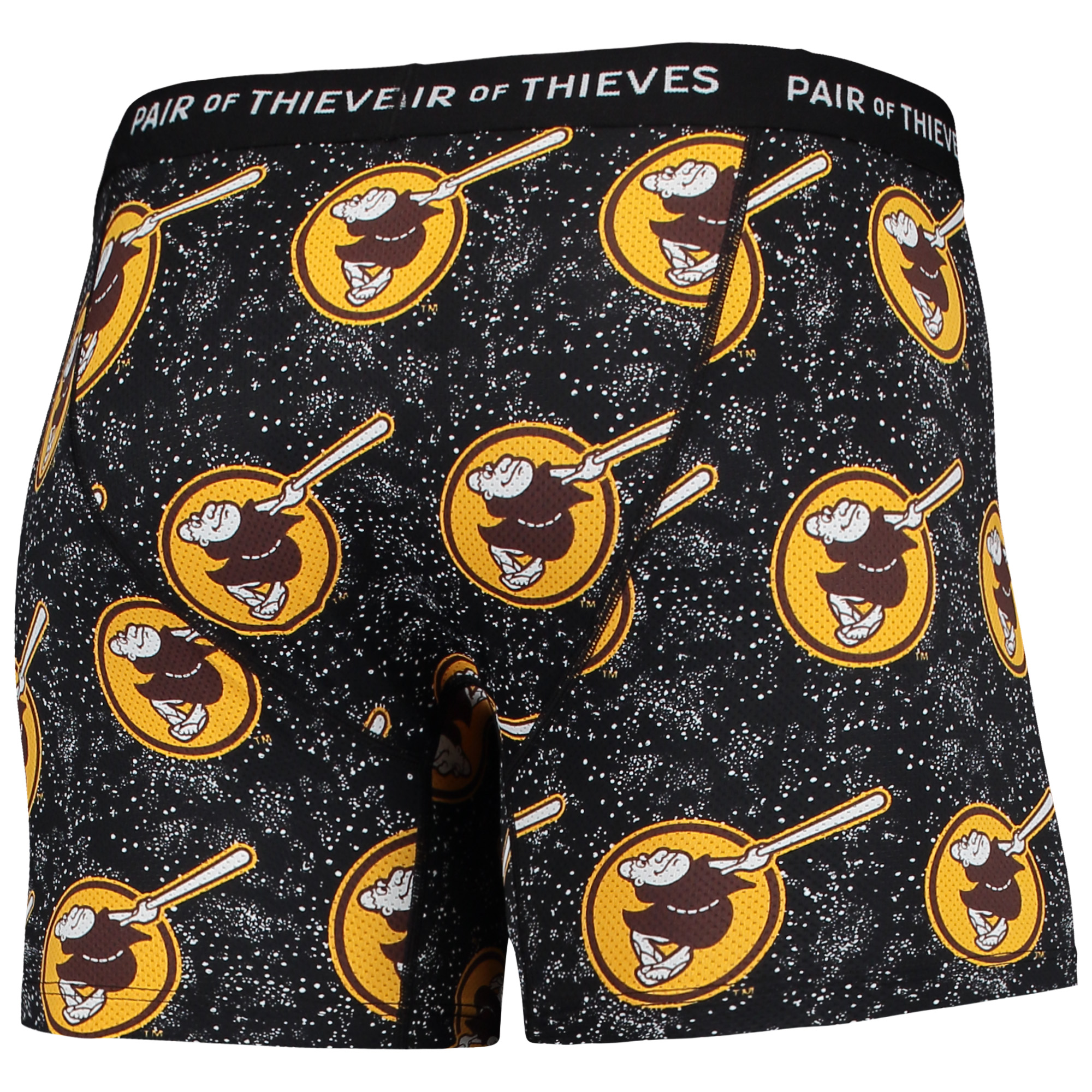 Men's Pair of Thieves Black San Diego Padres Super Fit 2-Pack Boxer Briefs Set - Image 9