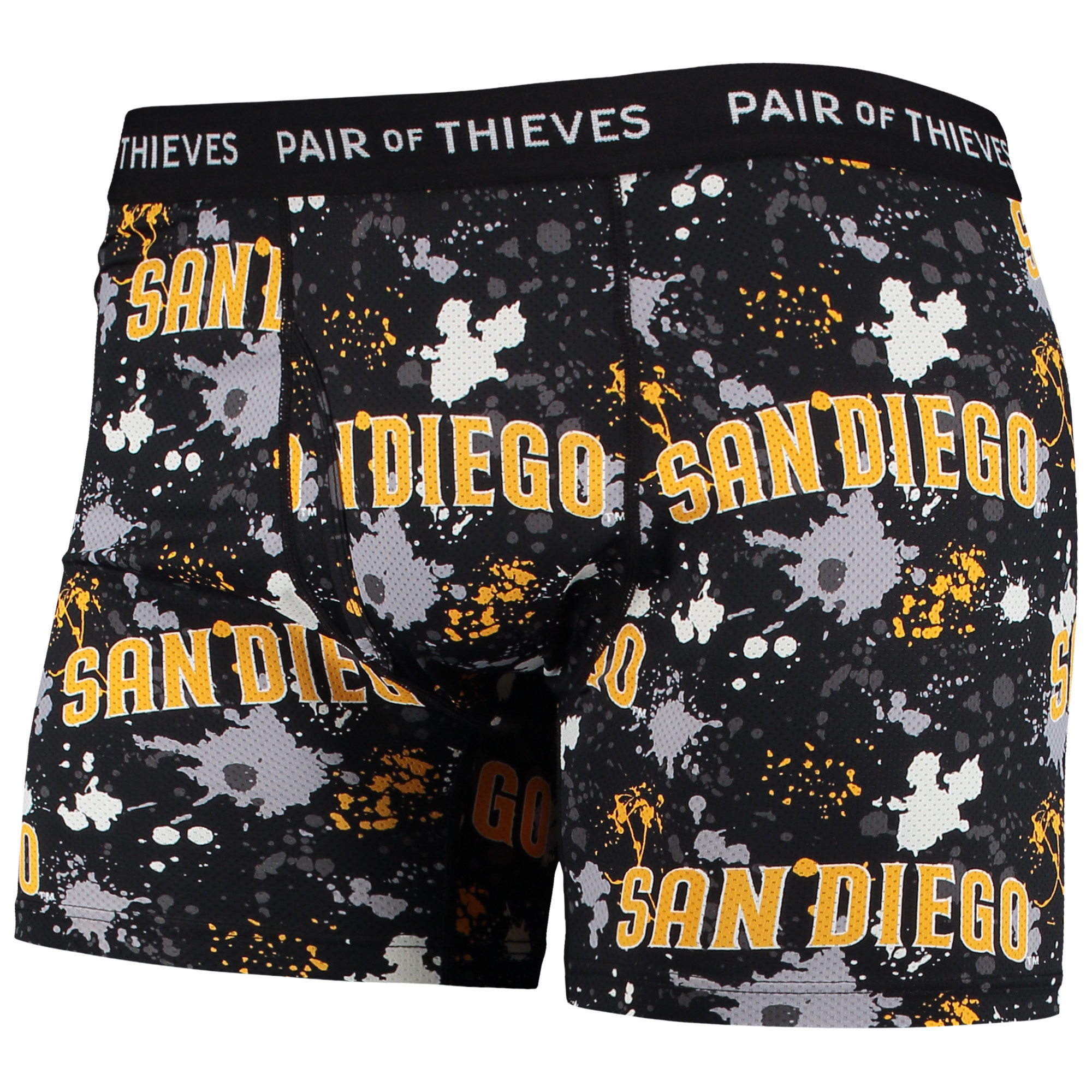 Men's Pair of Thieves Black San Diego Padres Super Fit 2-Pack Boxer Briefs Set - Image 5