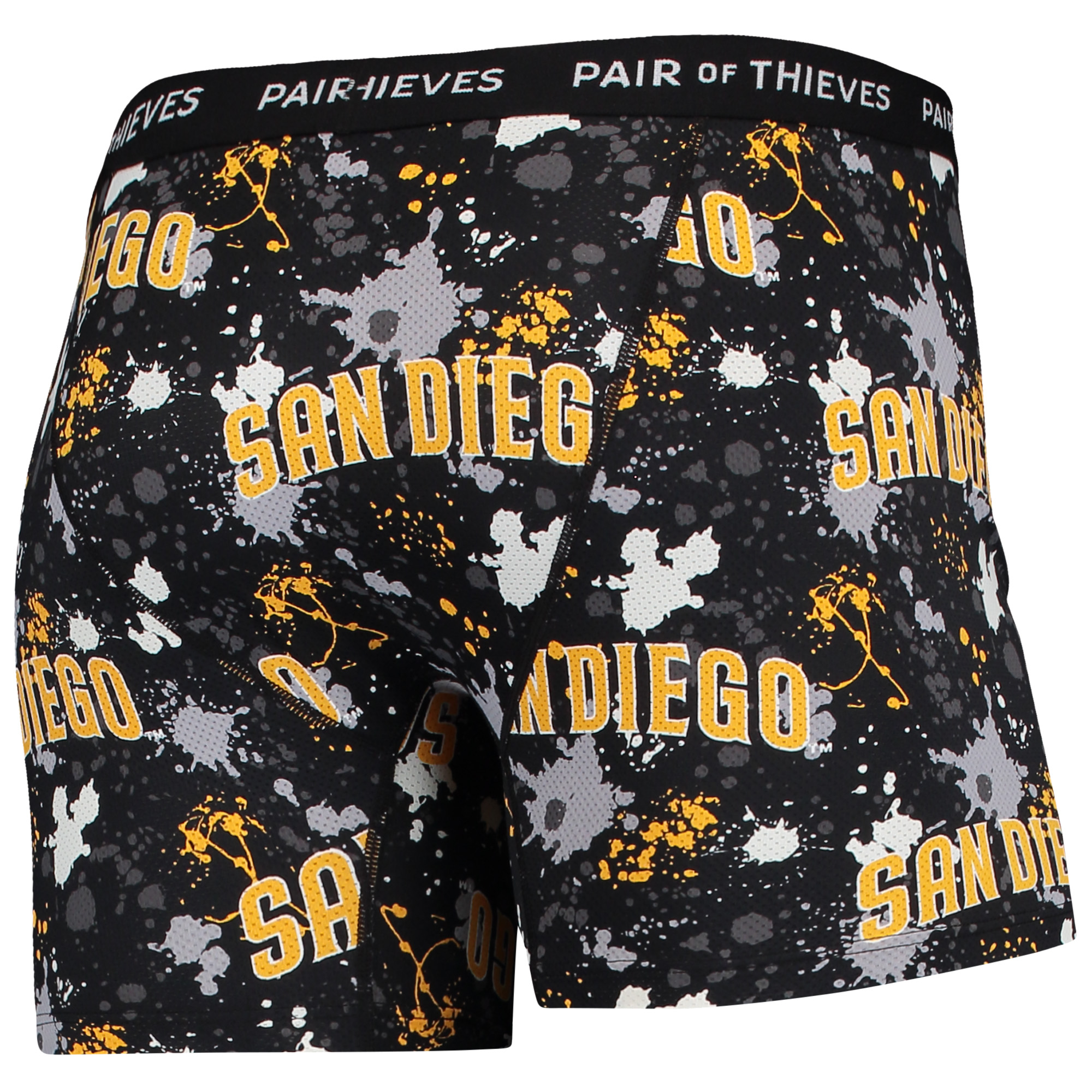 Men's Pair of Thieves Black San Diego Padres Super Fit 2-Pack Boxer Briefs Set - Image 6