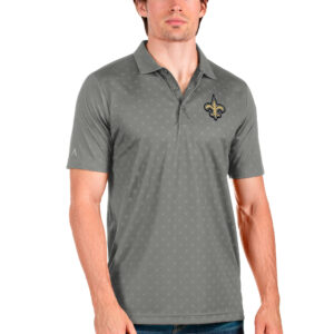 Men's Antigua Steel New Orleans Saints Spark Polo