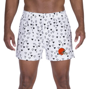 Men's Concepts Sport White Cleveland Browns Epiphany Allover Print Boxer Shorts