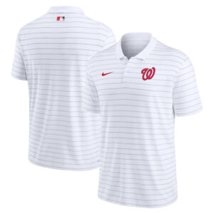 Men's Nike White Washington Nationals Authentic Collection Victory Striped Performance Polo