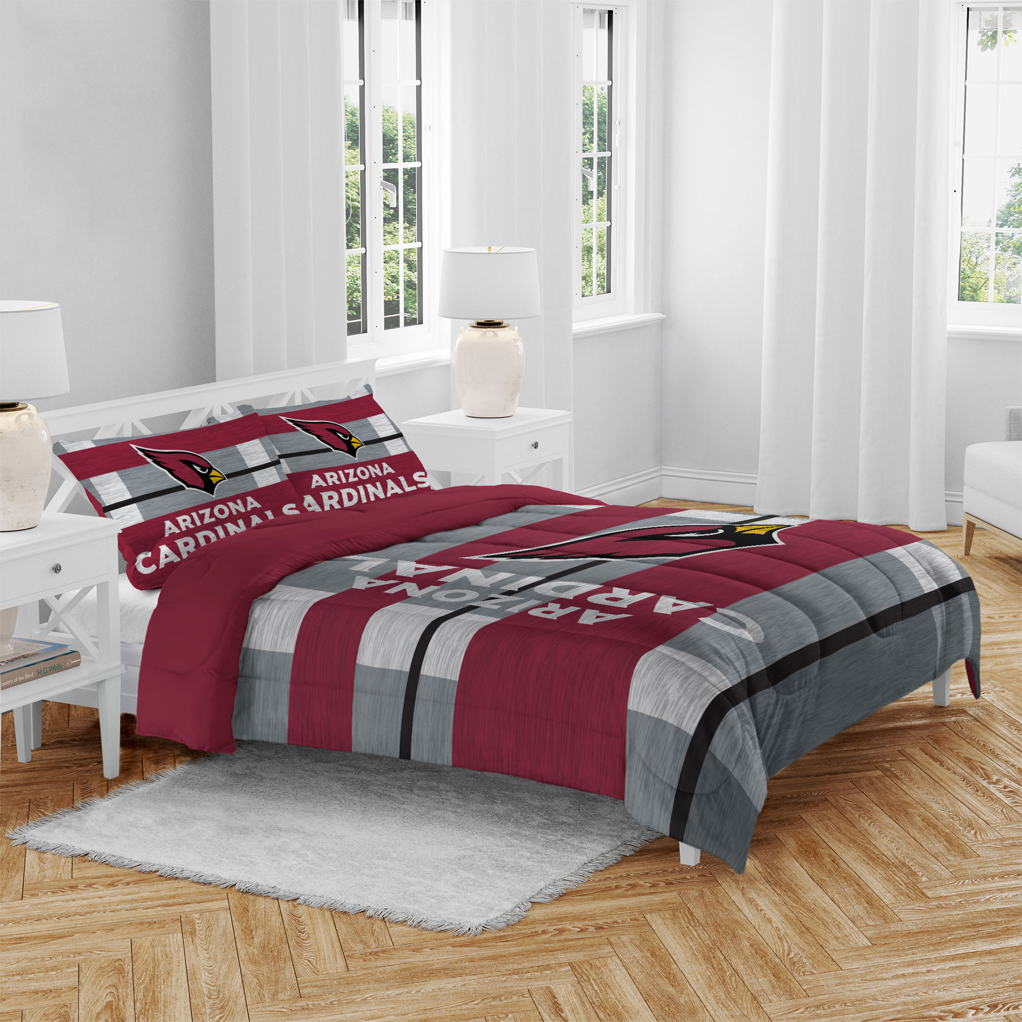 Arizona Cardinals Heathered Stripe 3-Piece Full/Queen Bed Set - Image 5