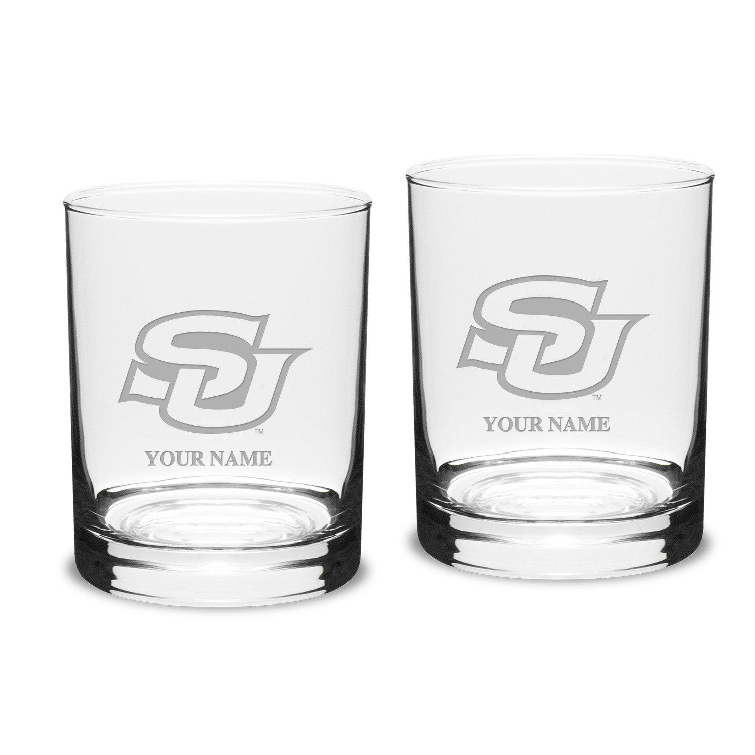 Southern University Jaguars Personalized 14oz. 2-Piece Classic Double Old Fashioned Glass Set