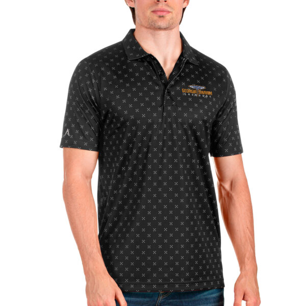Men's Antigua Black Georgia Swarm Spark Polo