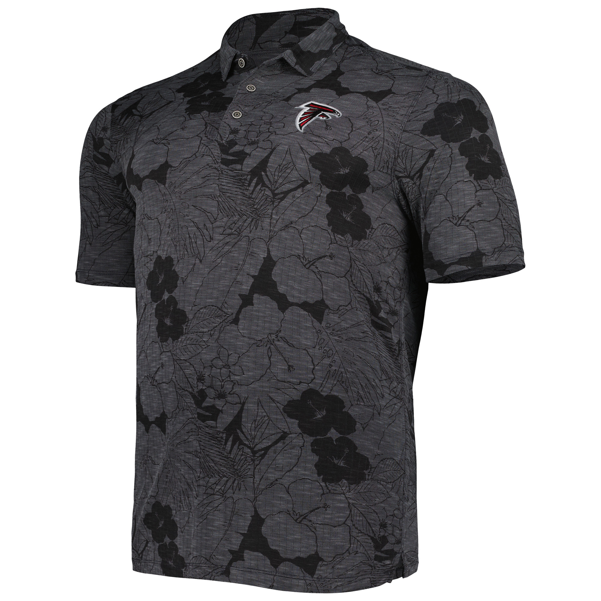Men's Tommy Bahama Black Atlanta Falcons Big & Tall Miramar Blooms Polo - Image 7