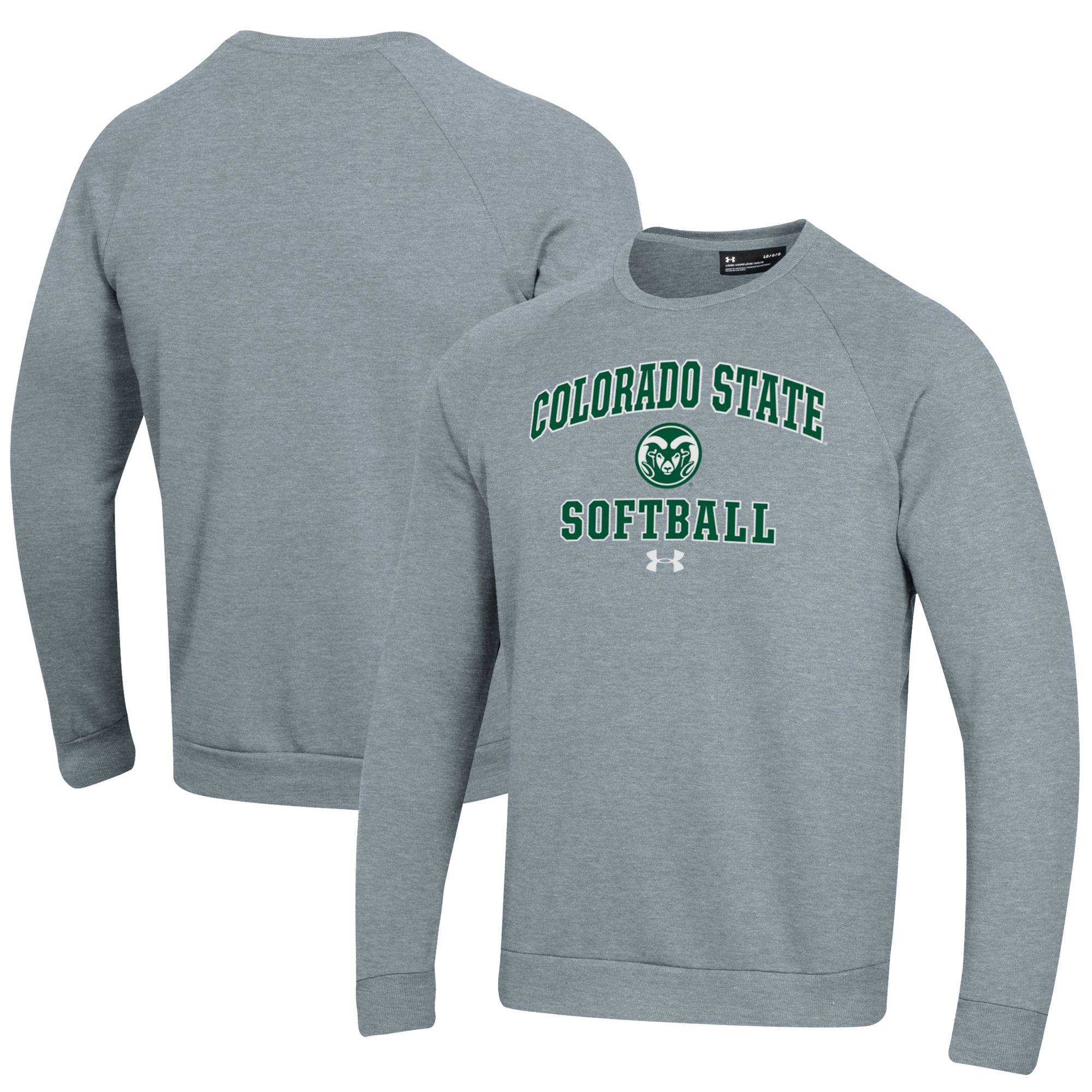 Men's Under Armour Gray Colorado State Rams Softball All Day Arch Fleece Pullover Sweatshirt - Image 5