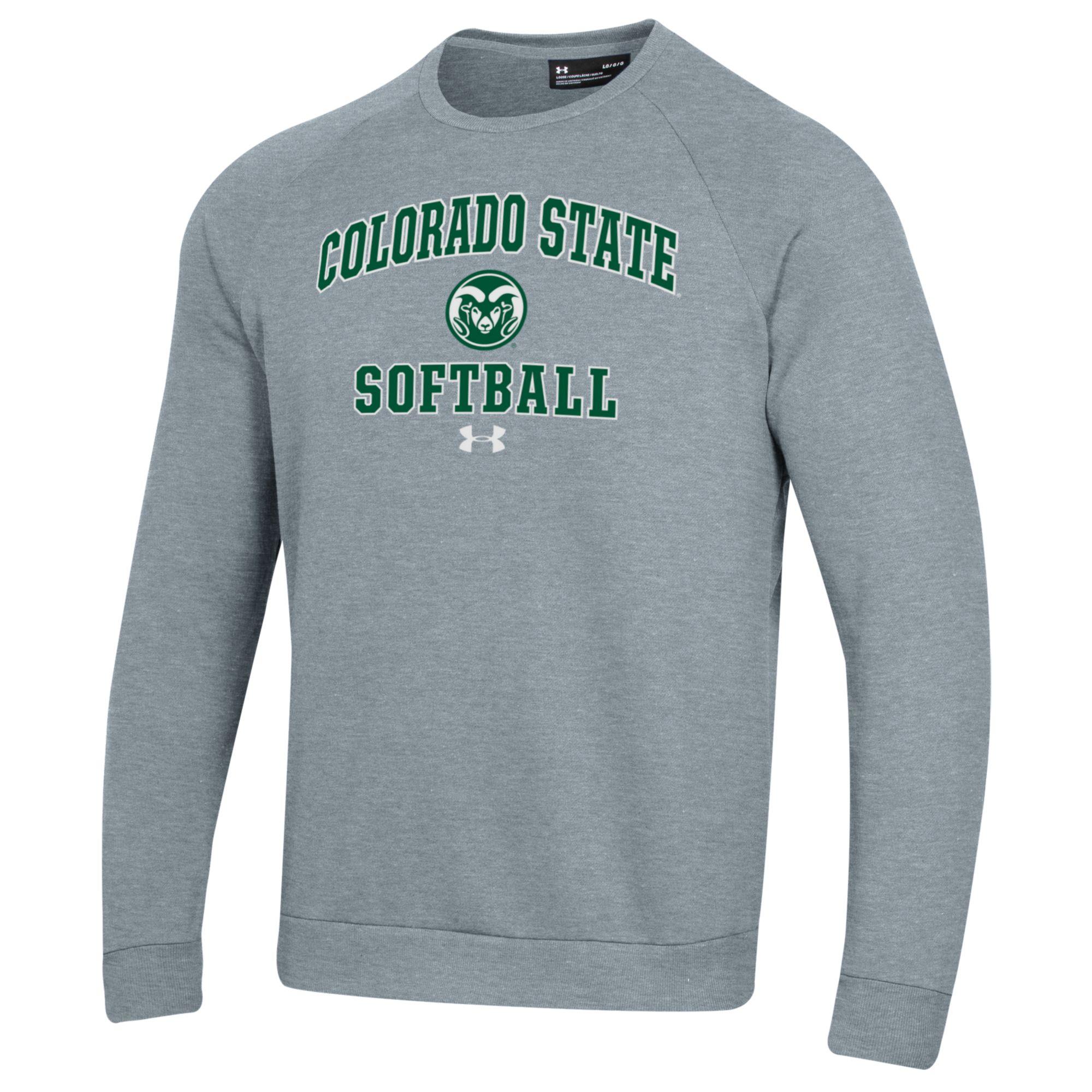 Men's Under Armour Gray Colorado State Rams Softball All Day Arch Fleece Pullover Sweatshirt - Image 3