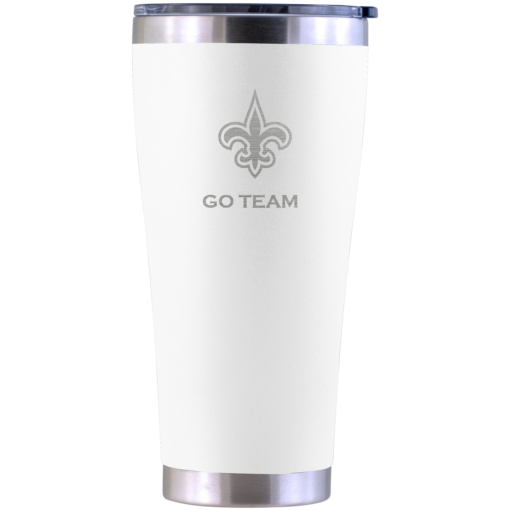 New Orleans Saints Personalized 30oz. Laser Etched White Tumbler