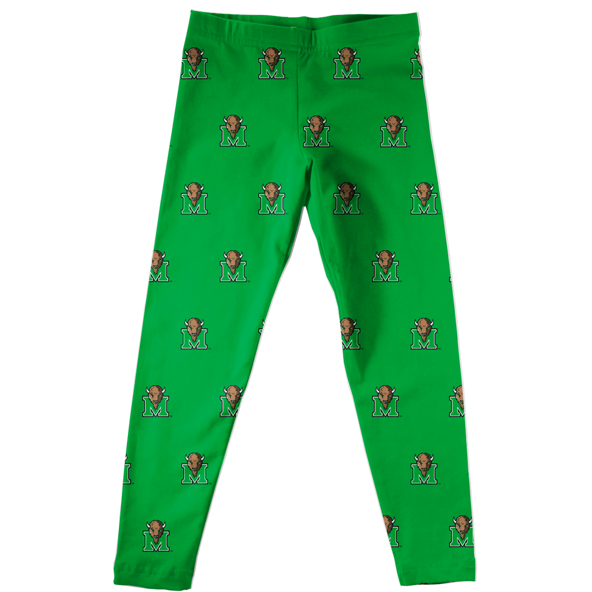 Girls Infant Vive La Fete Kelly Green Marshall Thundering Herd All Over Print Leggings