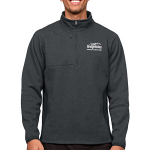 Men's Antigua Heathered Charcoal BridgeValley Community & Technical College Course Quarter-Zip Pullover Top