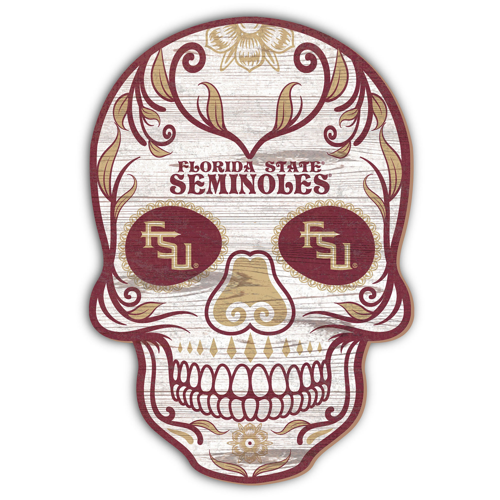 Florida State Seminoles 12'' Sugar Skull Sign