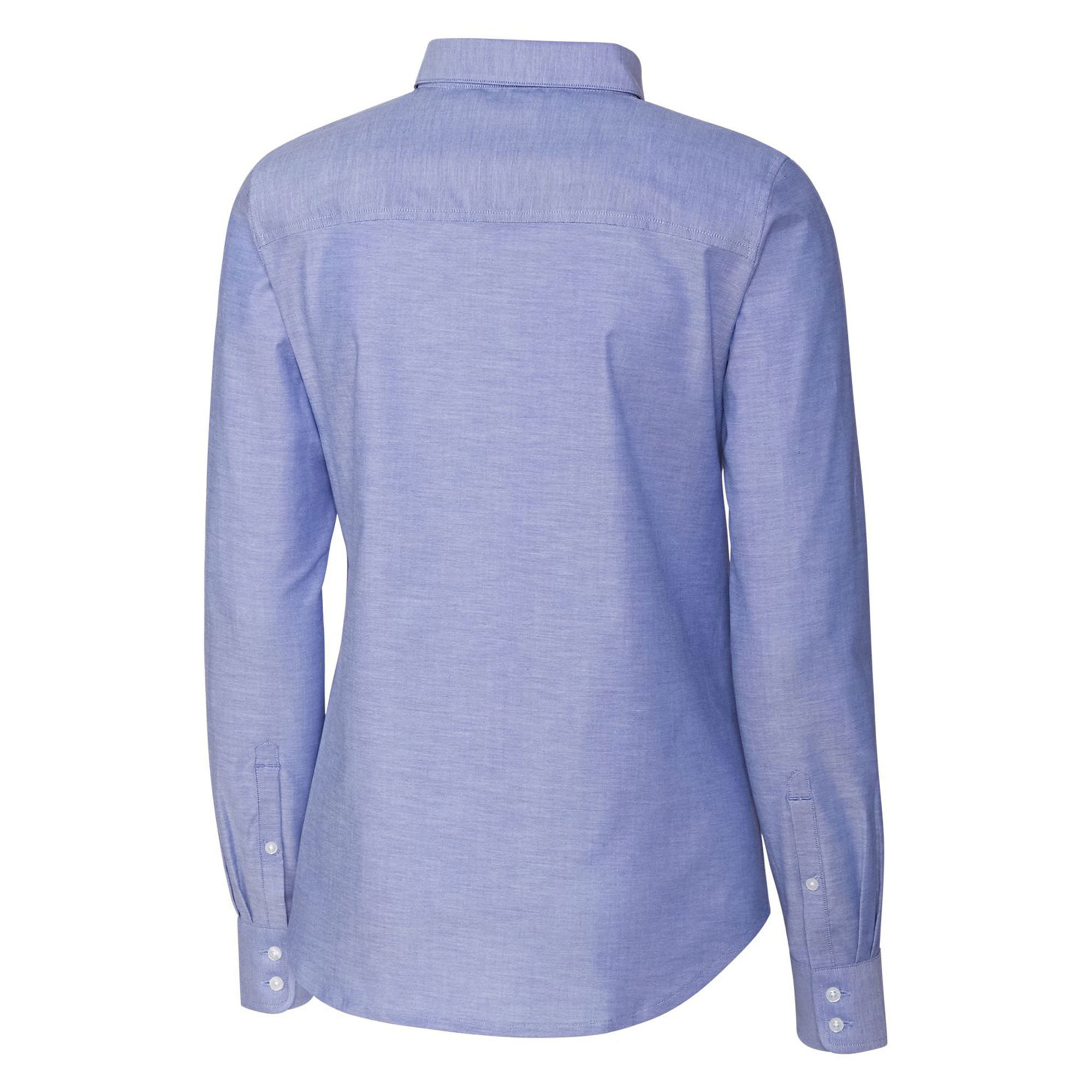 Women's Cutter & Buck Powder Blue New England Patriots Throwback Logo Oxford Stretch Long Sleeve Button-Up Shirt - Image 4