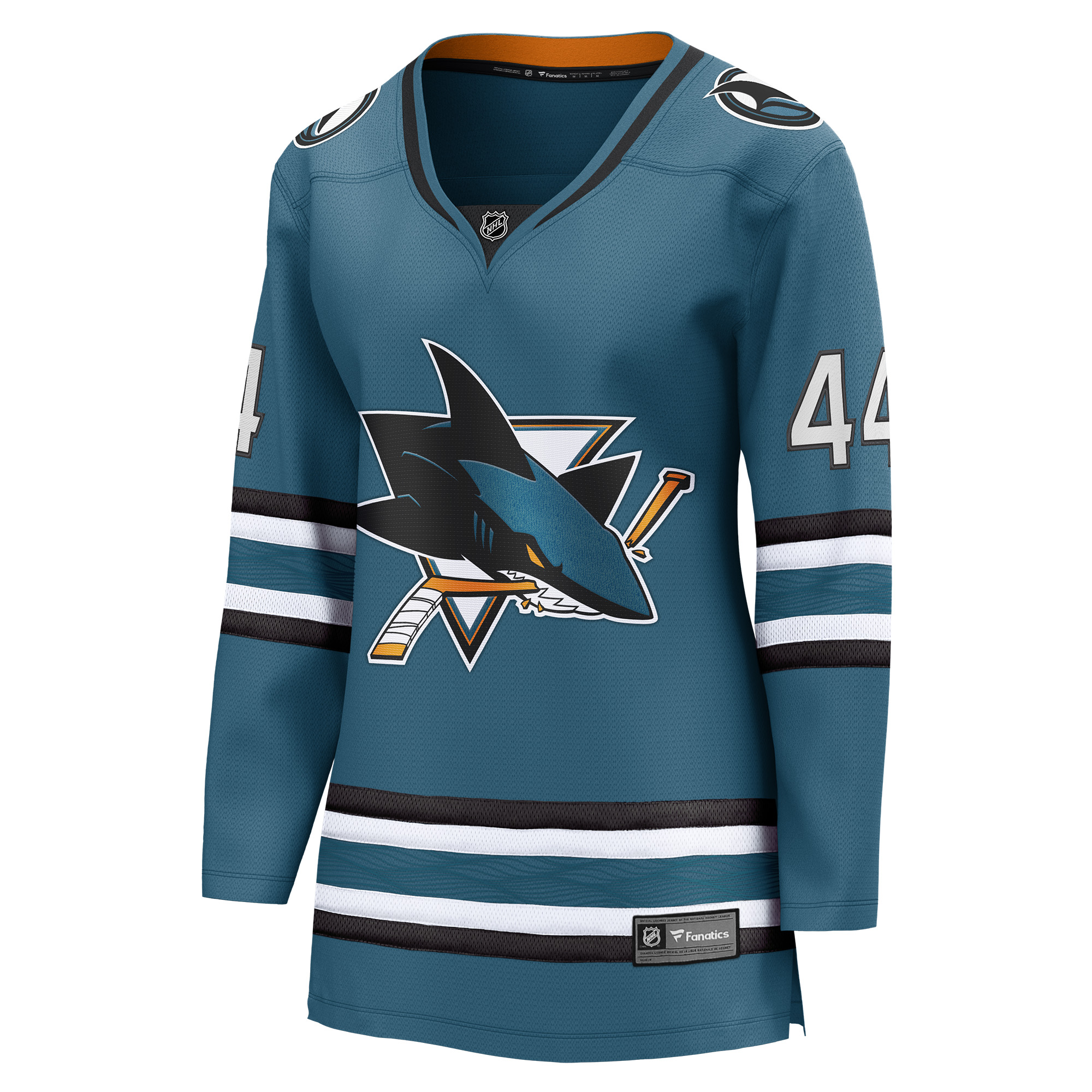 Women's Fanatics Marc-Edouard Vlasic Teal San Jose Sharks Home Breakaway Player Jersey - Image 3