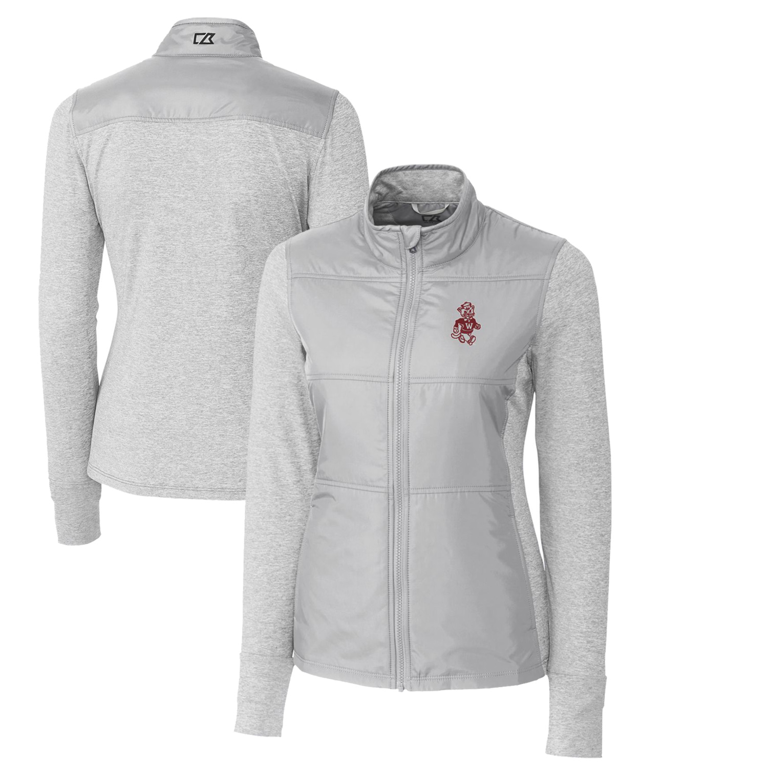 Men's Cutter & Buck Gray Cincinnati Reds Evoke Eco Softshell Recycled Full-Zip Jacket - Image 2