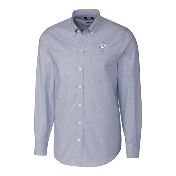 Men's Cutter & Buck Light Blue Houston Oilers Throwback Logo Big & Tall Long Sleeve Stretch Oxford Button-Down Shirt - Image 6