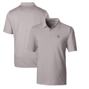 Men's Cutter & Buck Gray New Orleans Saints Throwback Logo Forge Pencil Stripe Stretch Polo