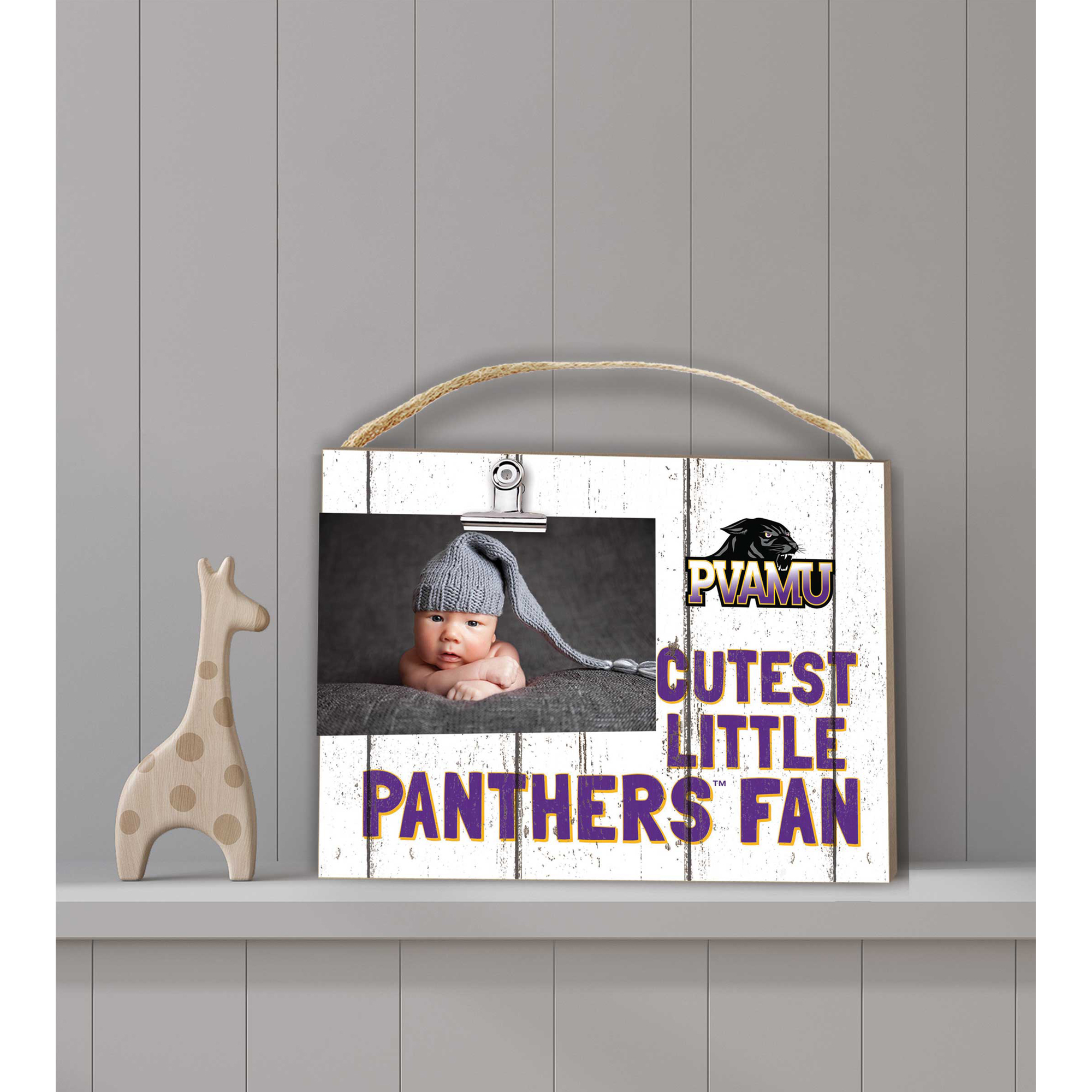 Prairie View A&M Panthers 8'' x 10'' Cutest Little Fan Weathered Team Logo Clip Photo Frame - Image 5