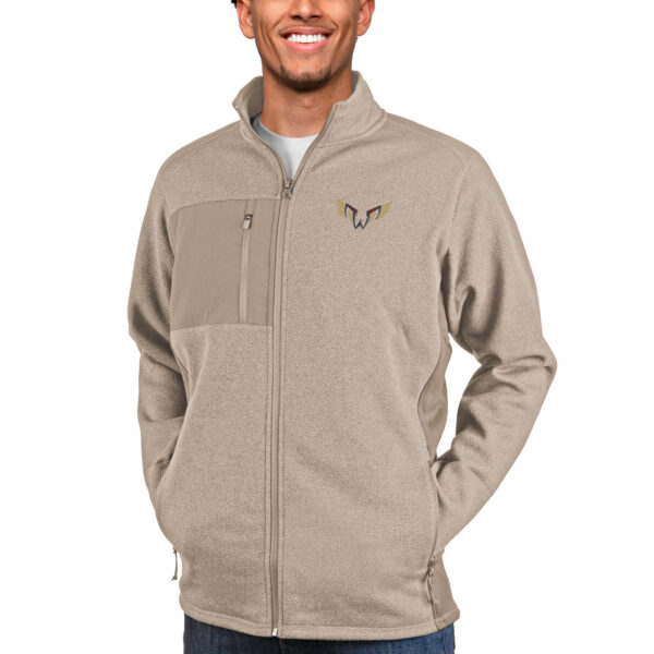 Men's Antigua Oatmeal Philadelphia Wings Course Full-Zip Jacket