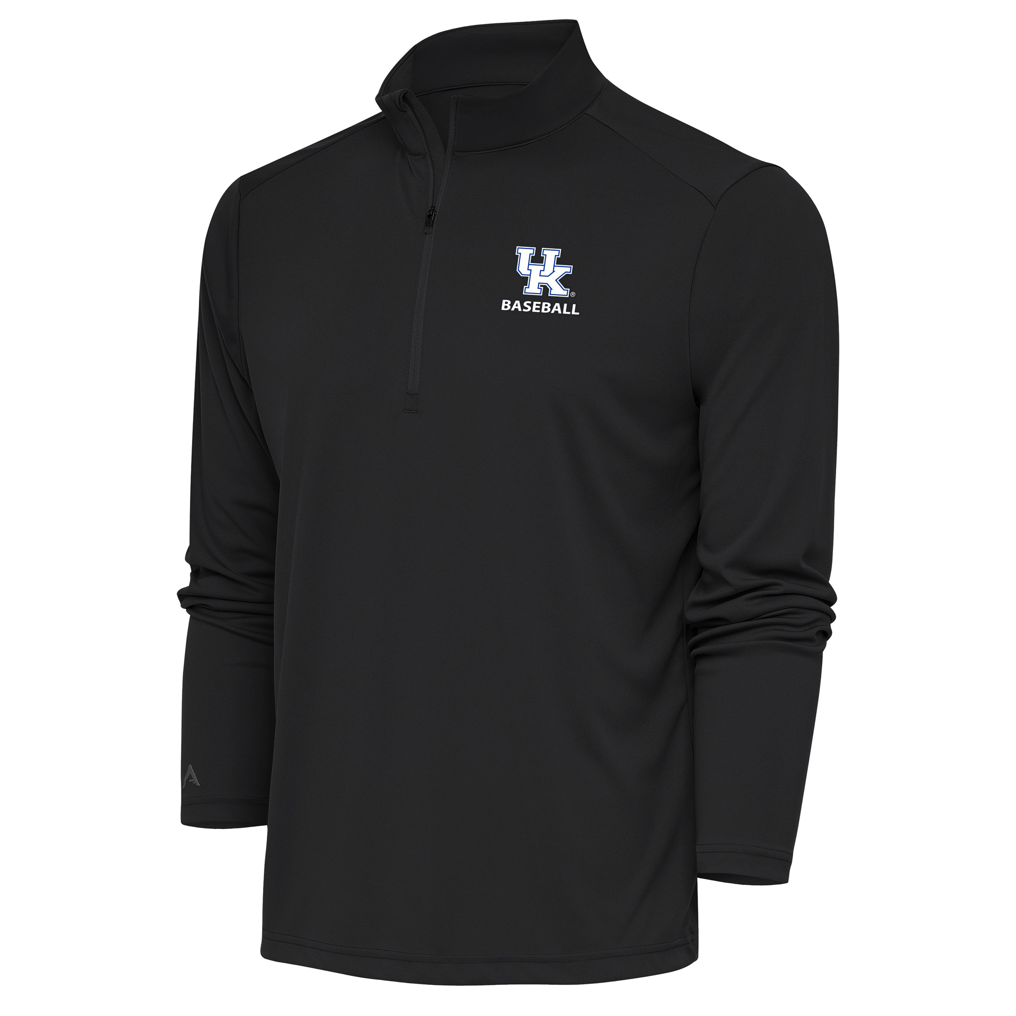 Men's Antigua Charcoal Kentucky Wildcats Baseball Tribute Quarter-Zip Pullover Top